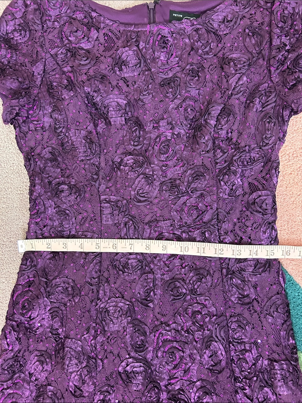 Alex Evenings Rosette Evelyn Lace Purple Dress - Picture 10 of 17